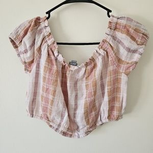 Aerie plaid cropped top